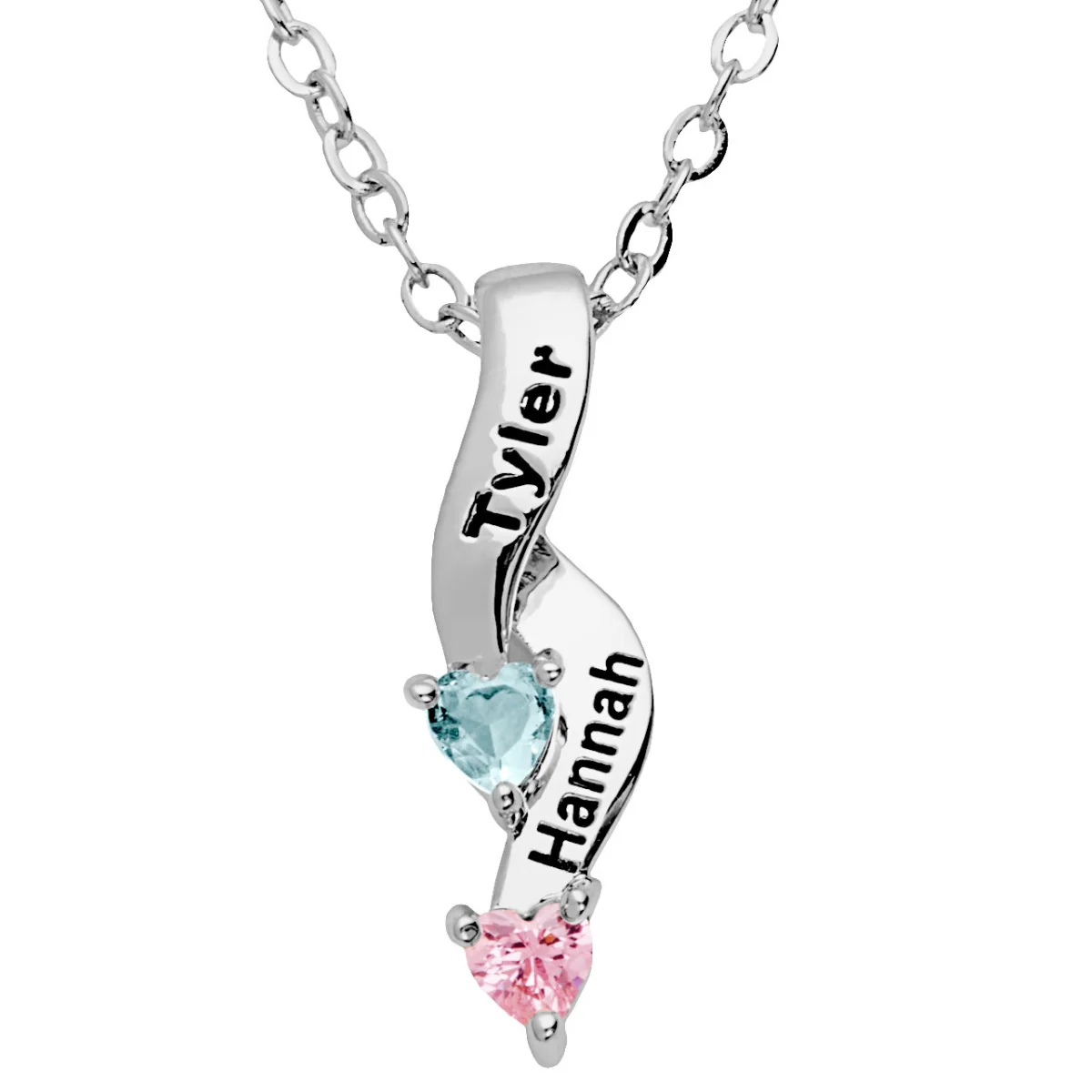 From the Heart Cascading Birthstone Necklace - Image 2