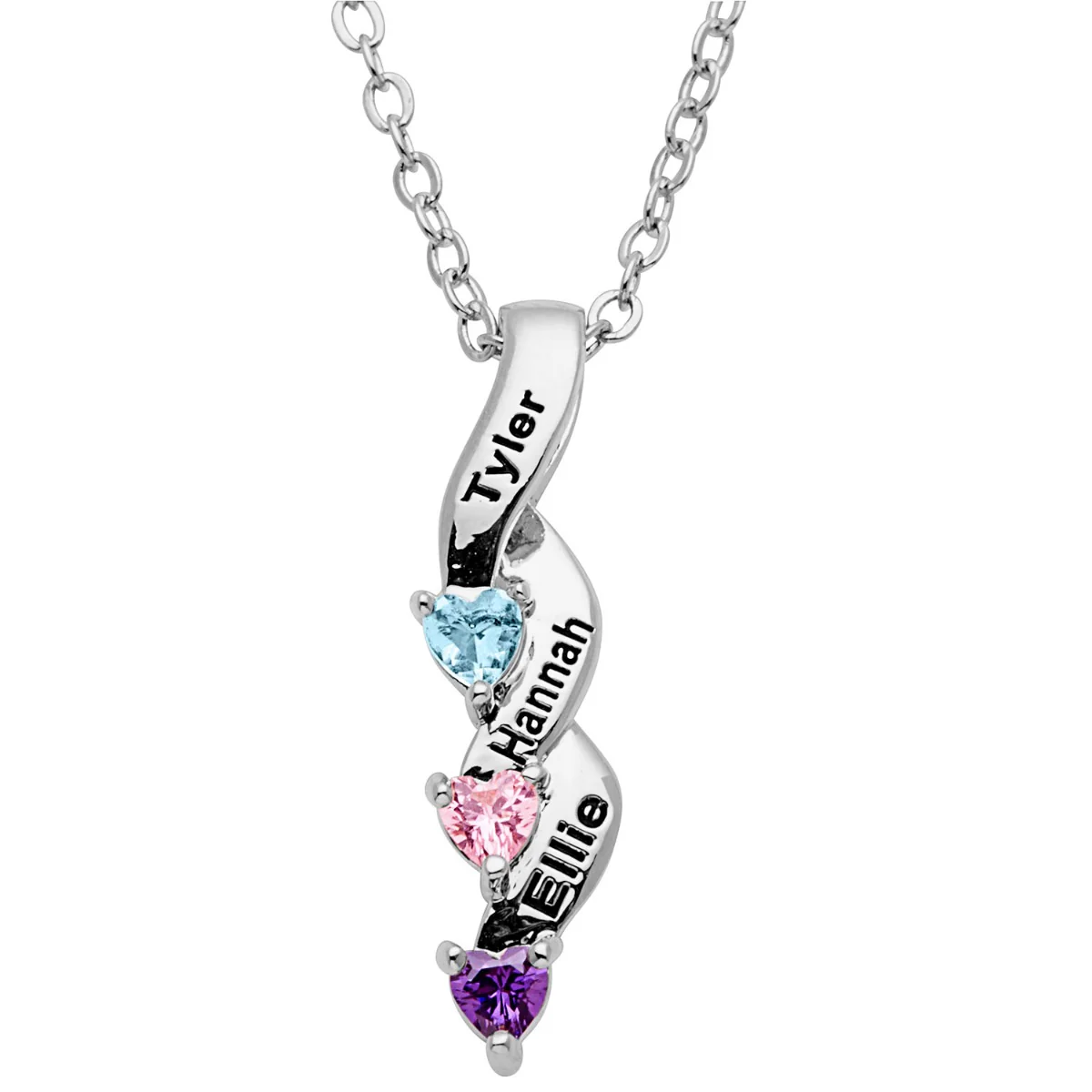 From the Heart Cascading Birthstone Necklace - Image 3