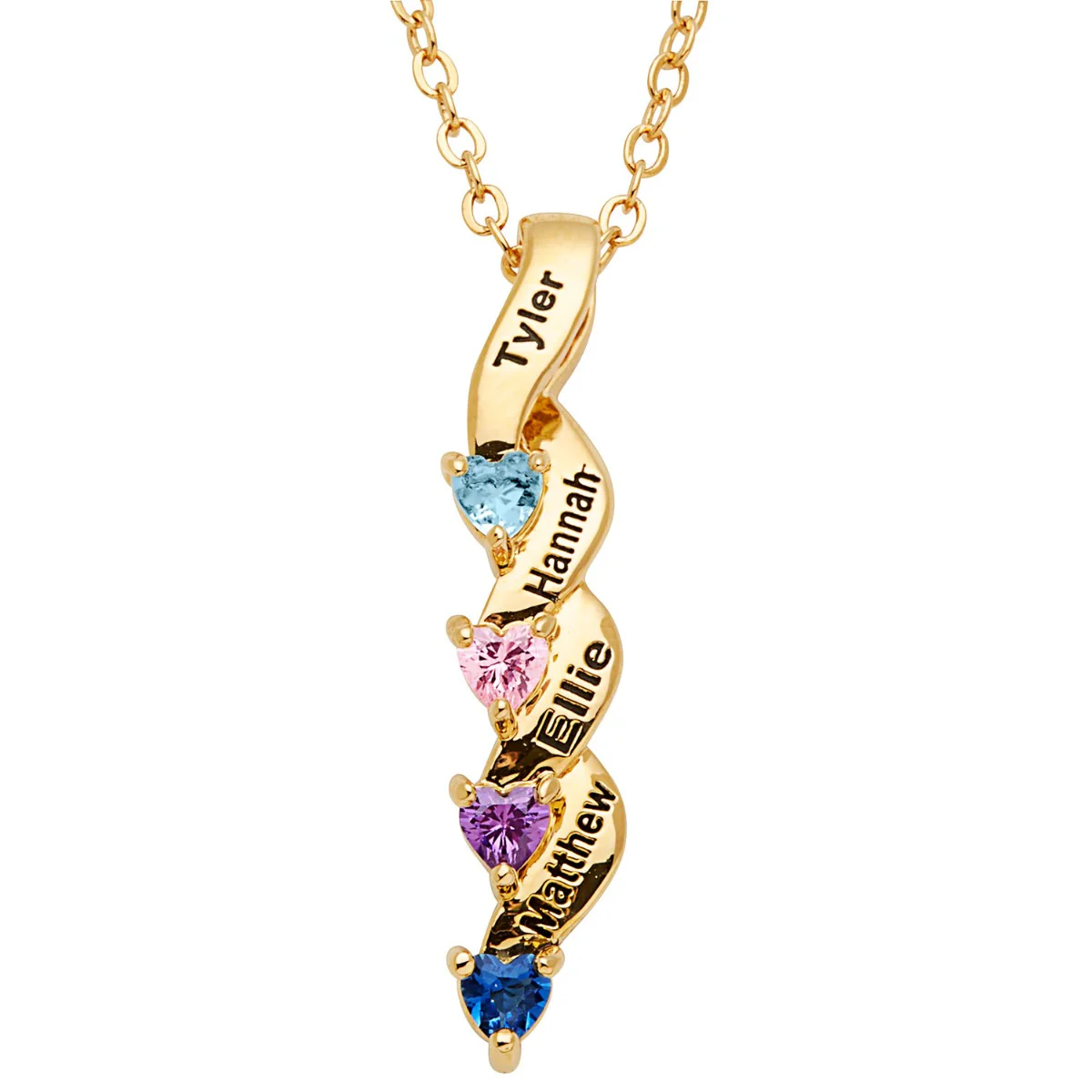 From the Heart Cascading Birthstone Necklace - Image 6
