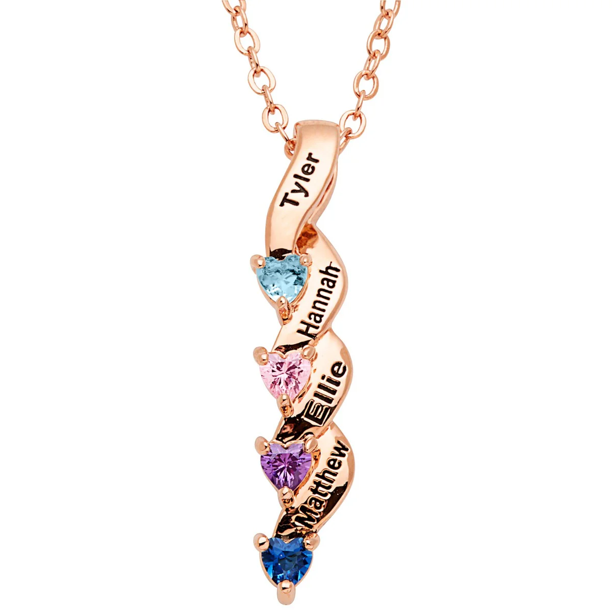 From the Heart Cascading Birthstone Necklace - Image 8