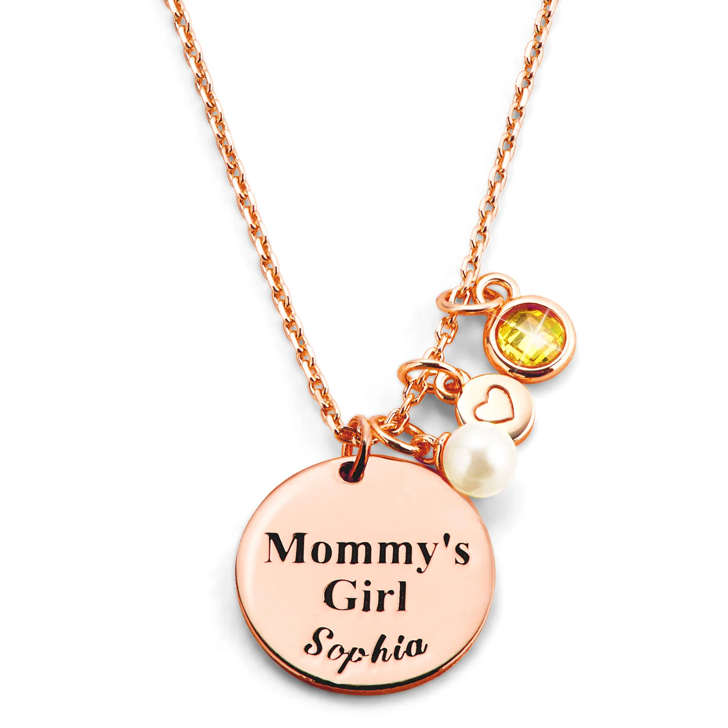 Girls' Sterling Silver Personalized Mommy's Girl Birthstone Cluster Necklace - Image 5