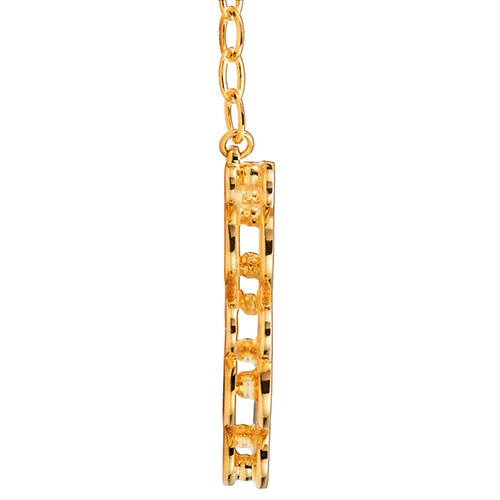 Personalized 14K Gold over Sterling Double Nameplate Beaded Necklace - Image 4