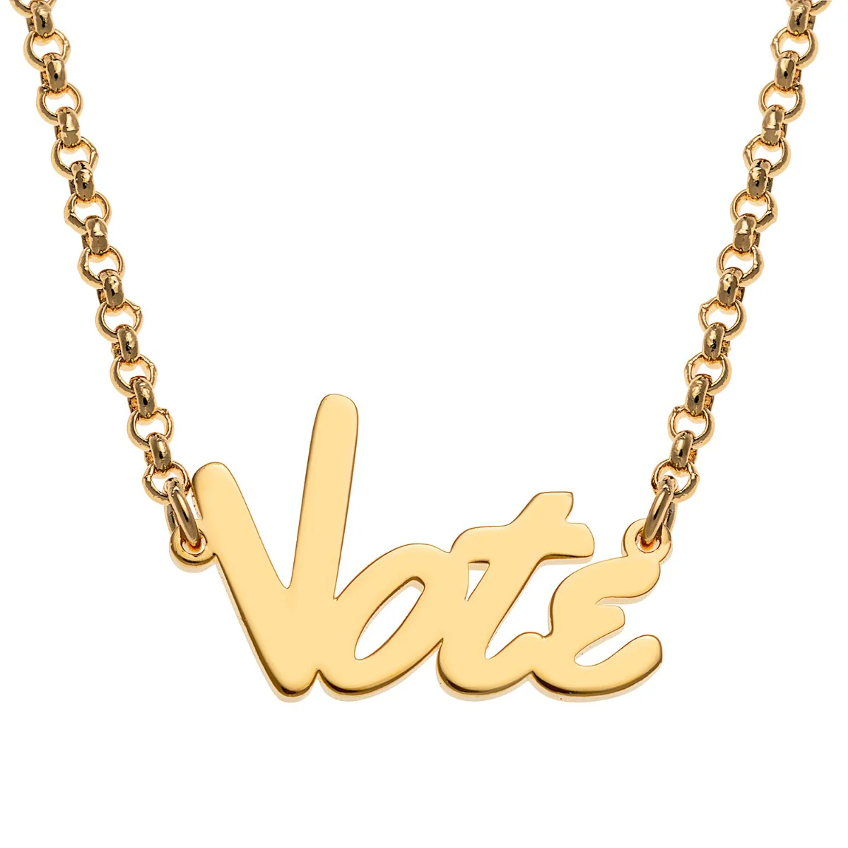 14K Gold over Sterling Bold Name Necklace - Image 3