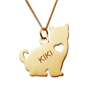 14K Gold over Sterling Cat Silhouette Necklace