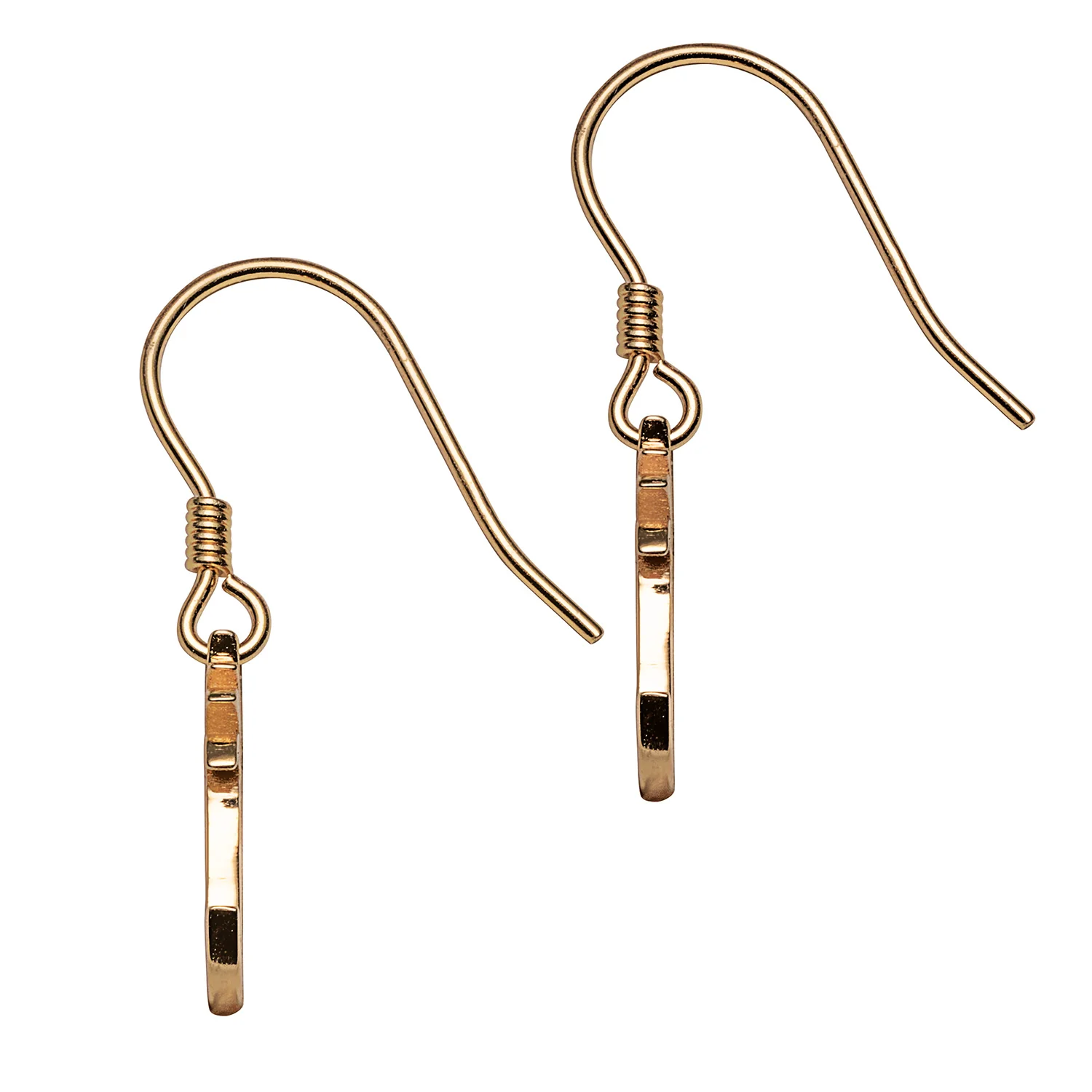 14K Gold over Sterling Circle Monogram with Pineapple Top Dangle Earring - Image 2