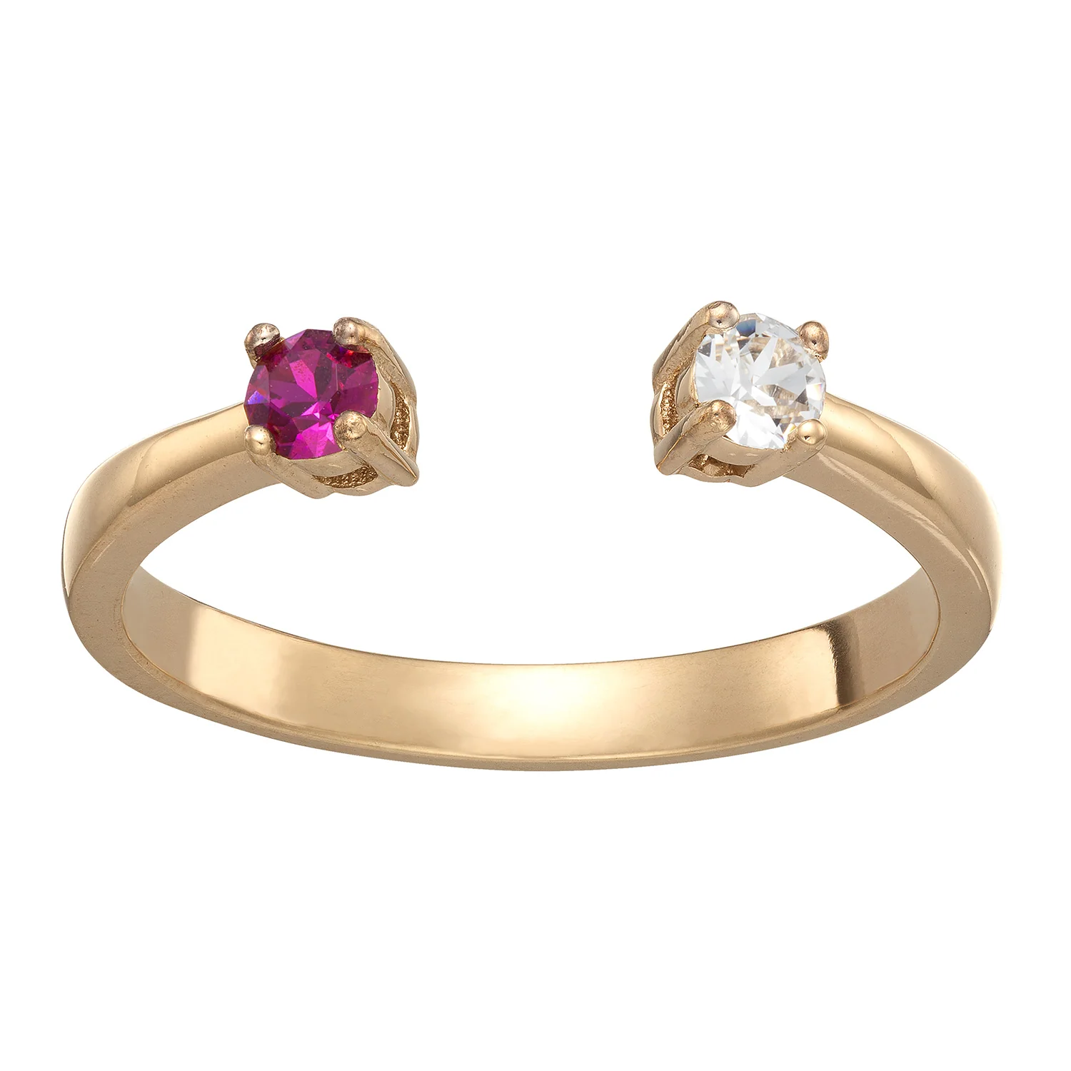 Gold over Sterling Couples Birthstone Ring