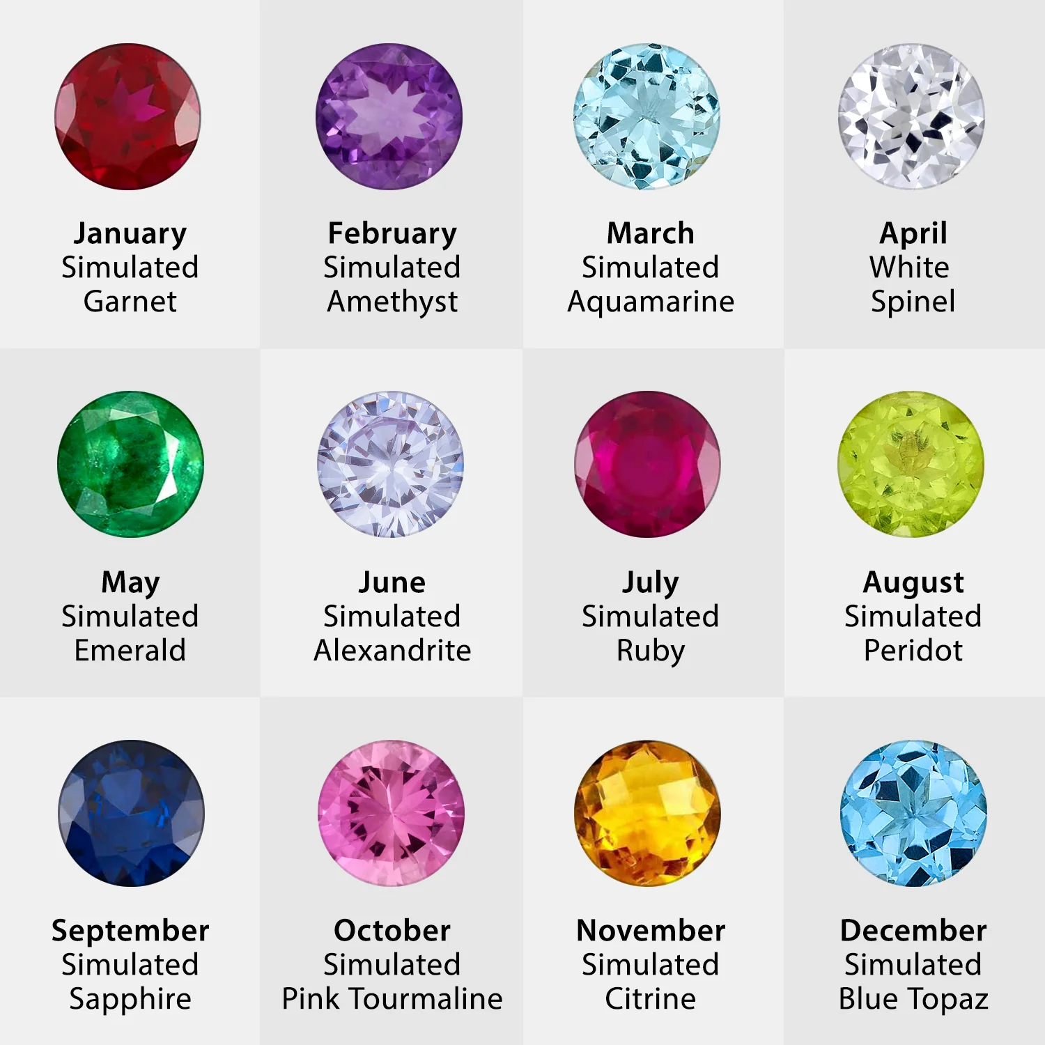 Gold over Sterling Couples Birthstone Ring - Image 2