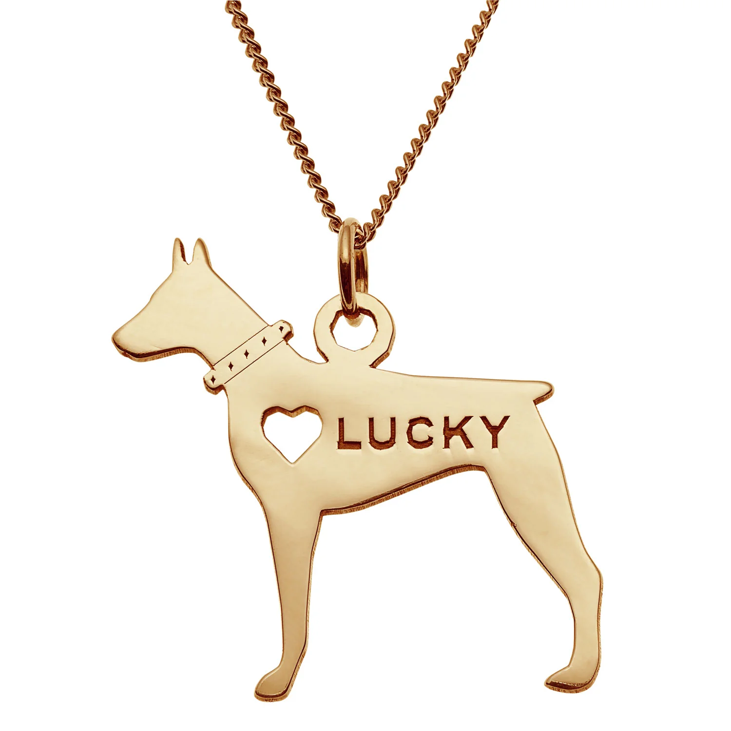 14K Gold over Sterling Doberman Silhouette Necklace
