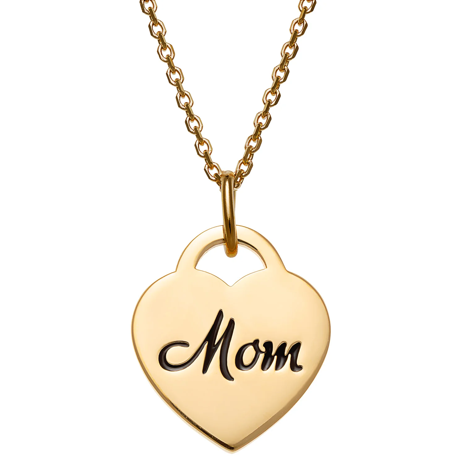14K Gold over Sterling Engraved Double Heart Necklace - Image 3
