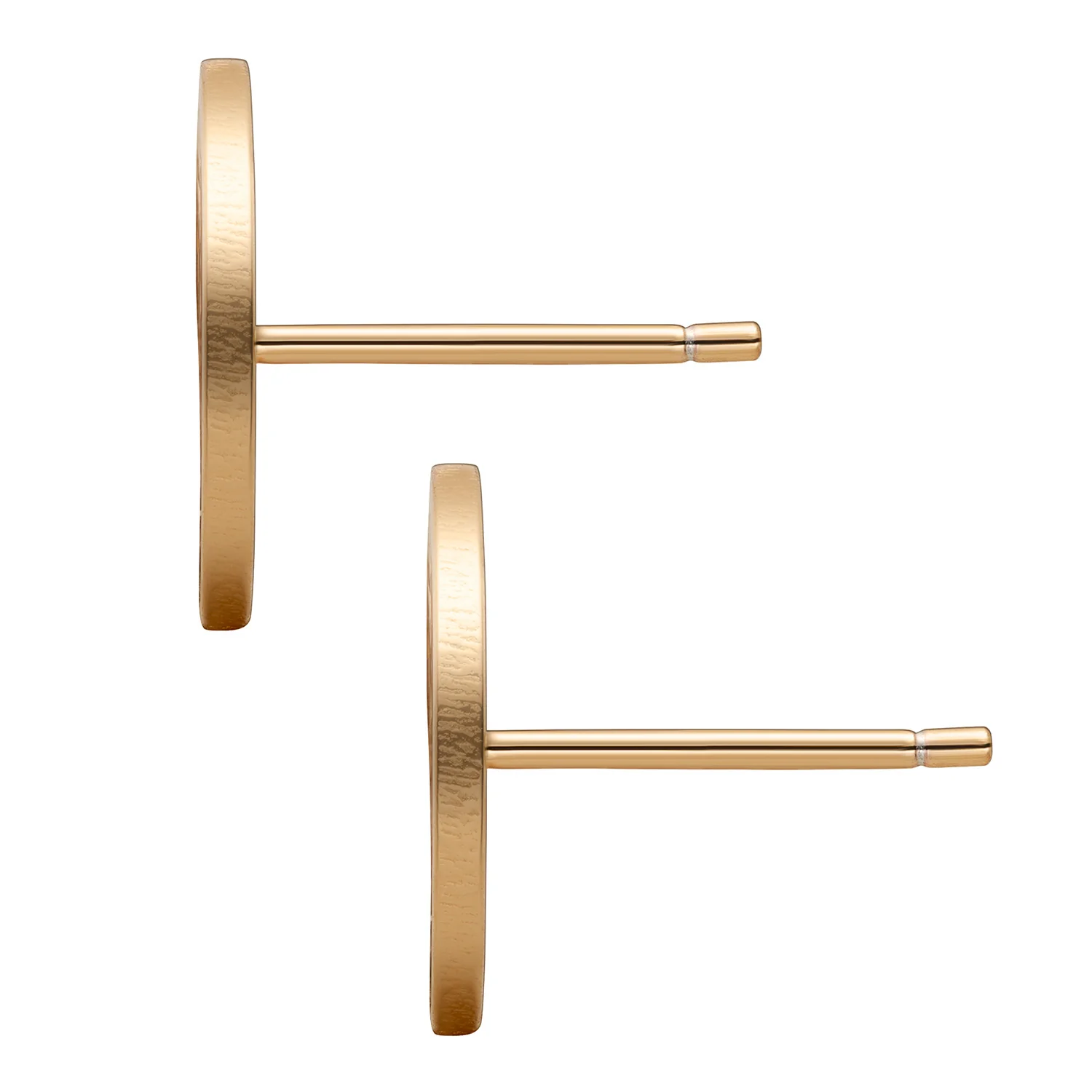14K Gold over Sterling Engraved Initial Disc Earrings - Image 2