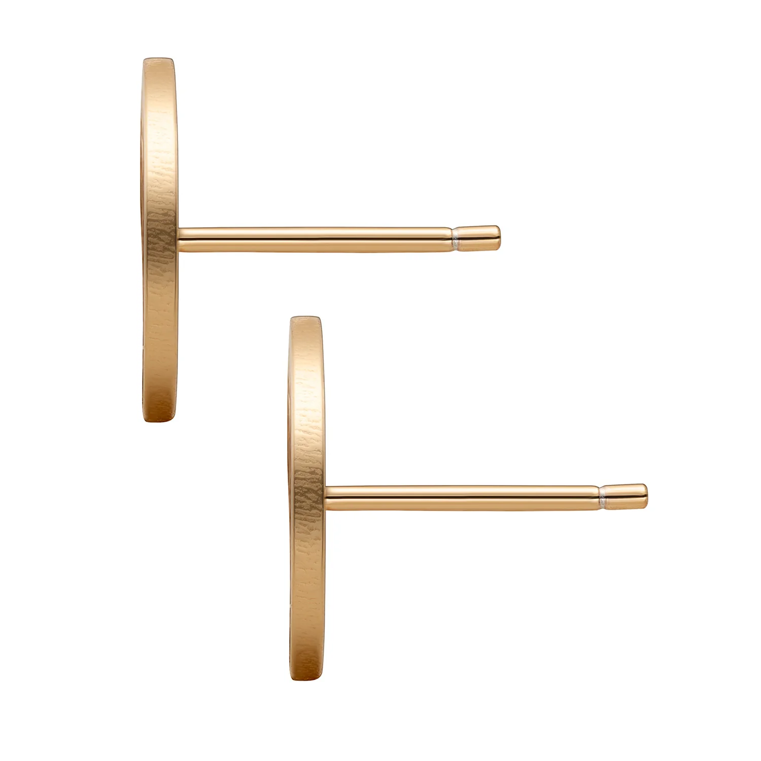14K Gold over Sterling Engraved Monogram Disc Earrings - Image 2