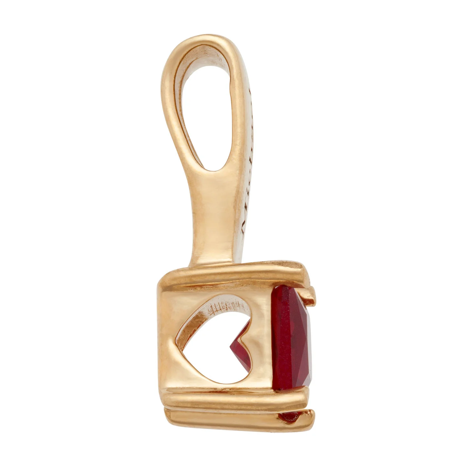 14K Gold over Sterling Engraved Name and Birthstone Charm 2 Piece Pendant - Image 2
