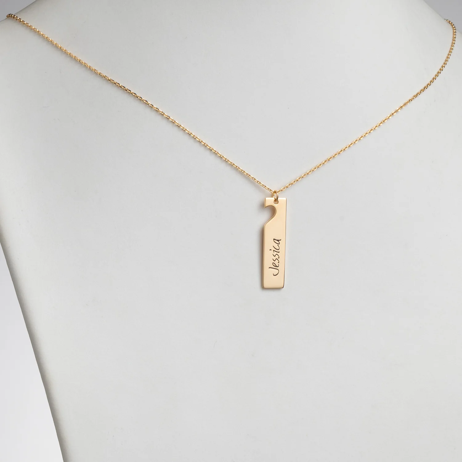 14K Gold over Sterling Engraved Shareable Open Heart Tag Neck - Image 7