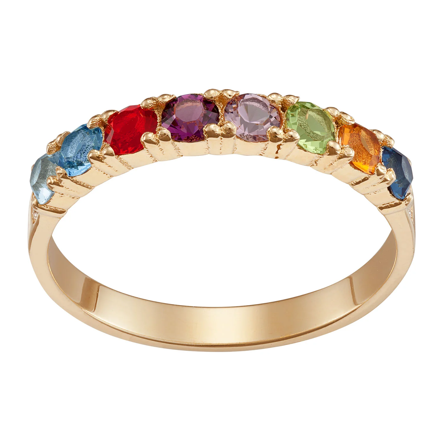 14K Gold over Sterling Family Birthstone Ring