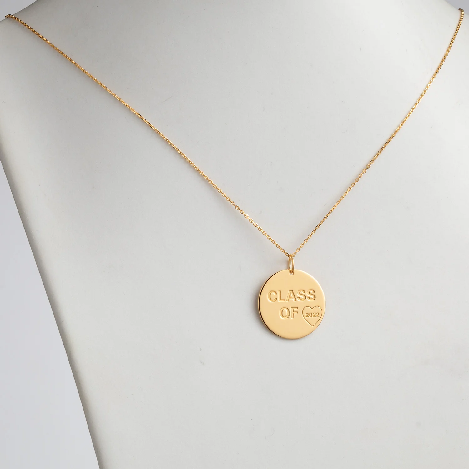 14K Gold over Sterling Graduation Class of Disc Pendant - Image 2