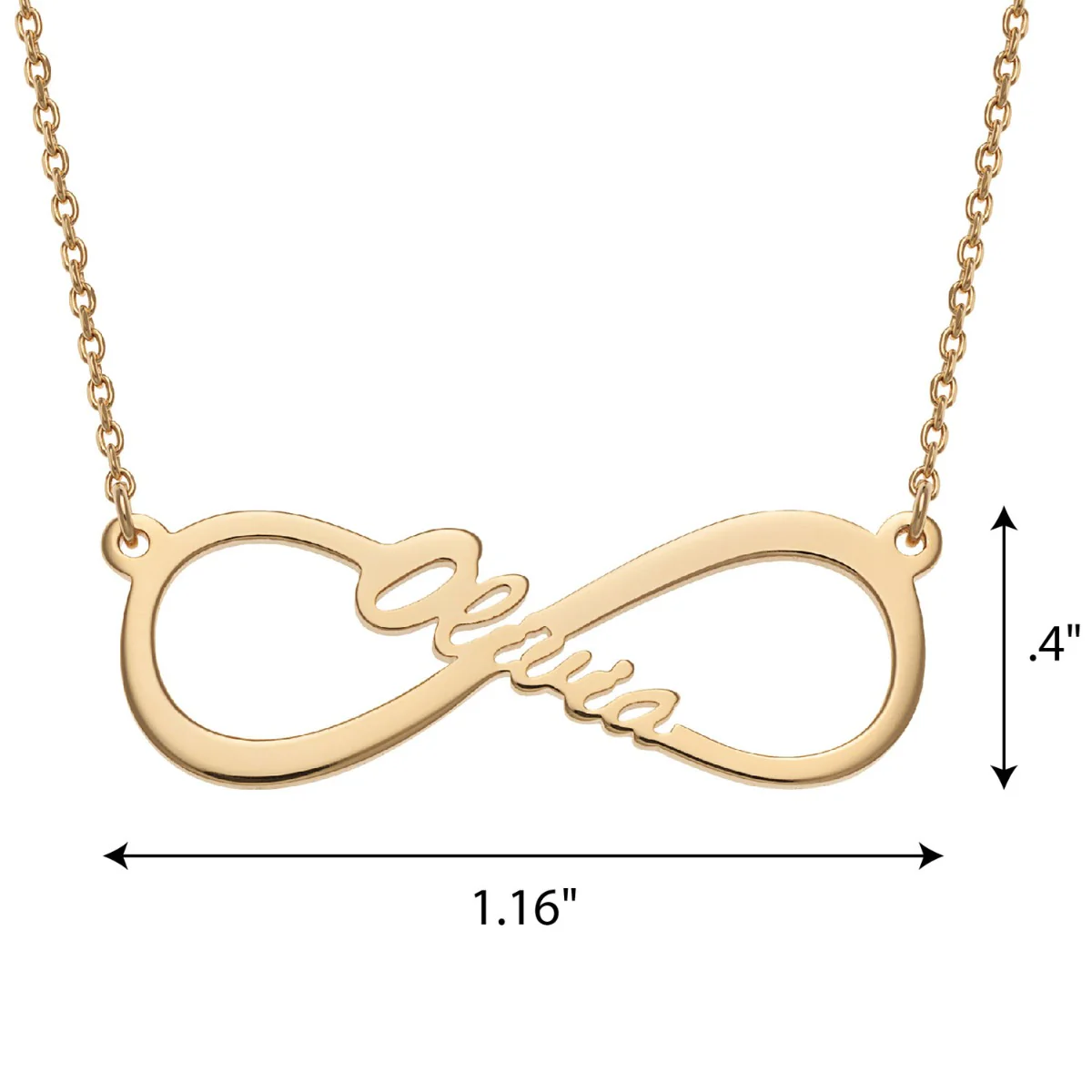 14K Gold Plated Personalized Infinity Name Necklace - Image 3