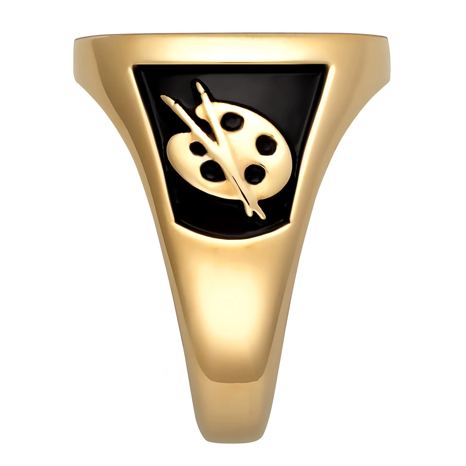 14K Gold over Sterling Ladies Oval Signet Class Ring - Image 2