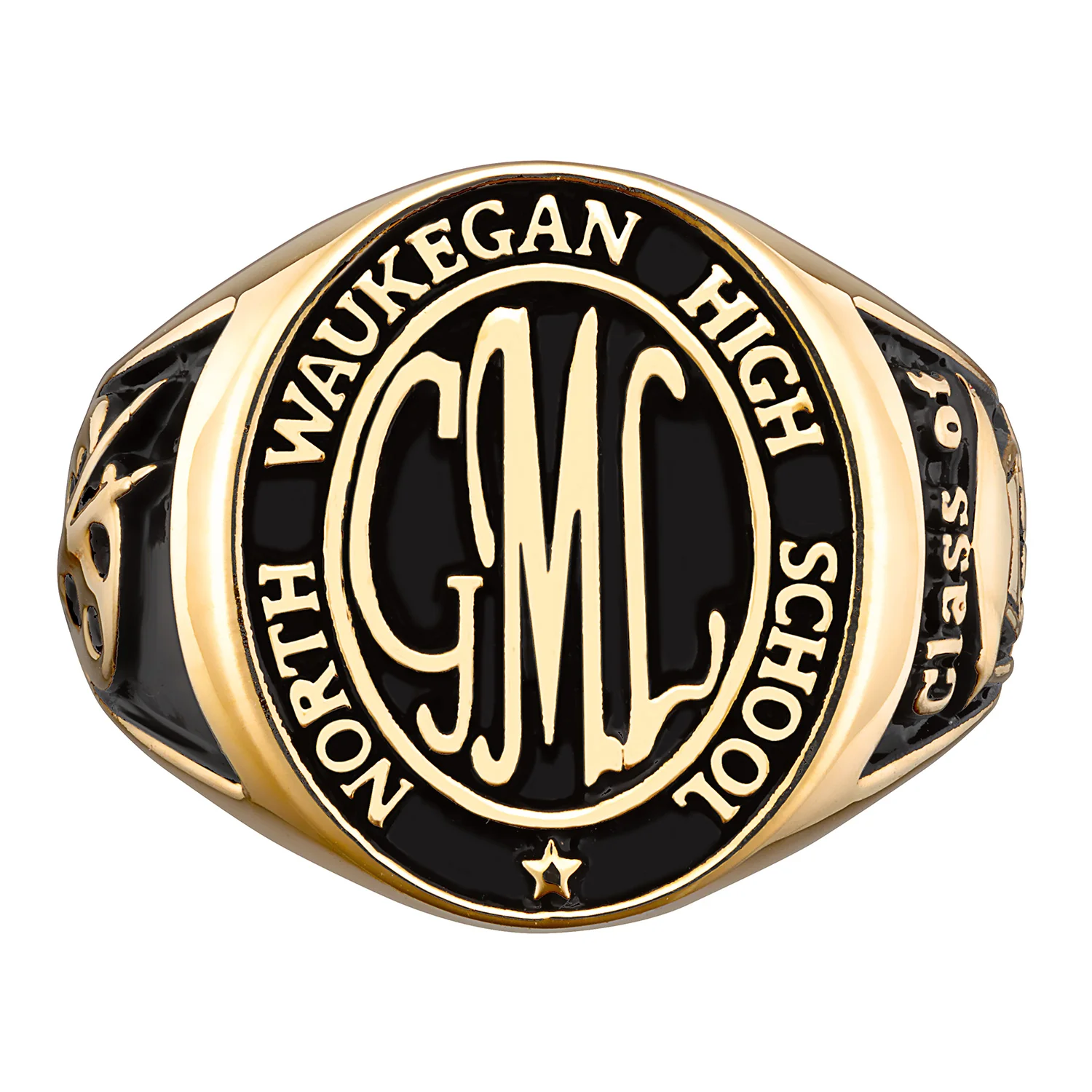 14K Gold over Sterling Ladies Oval Signet Class Ring - Image 4