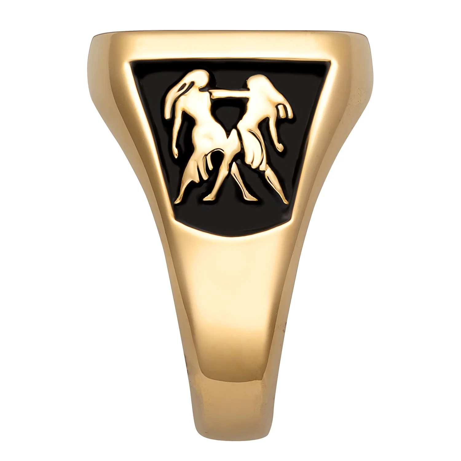 14K Gold over Sterling Ladies Rectangle Signet Class Ring - Image 2