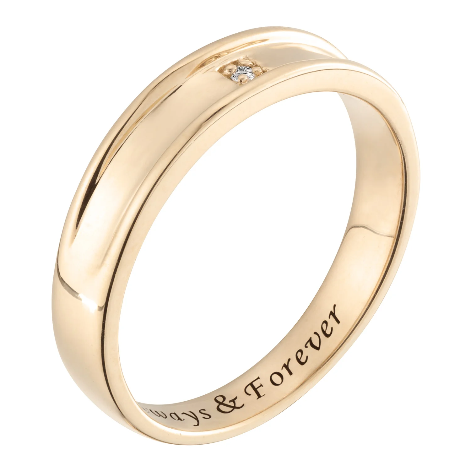 14K Gold over Sterling Men's Engraved Diamond Accent Ring - Image 2