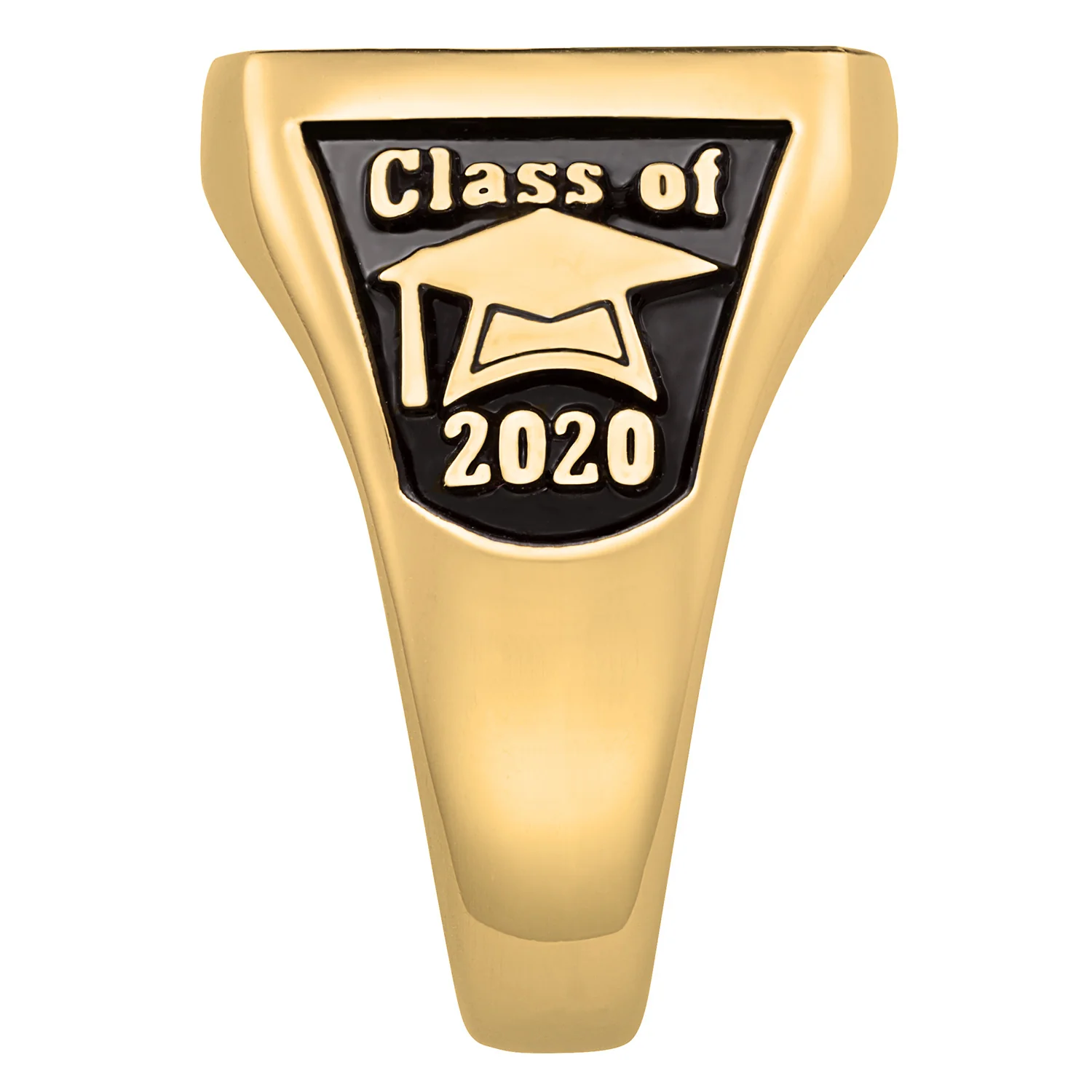 14K Gold over Sterling Men's Monogram Rectagular Class Ring - Image 3