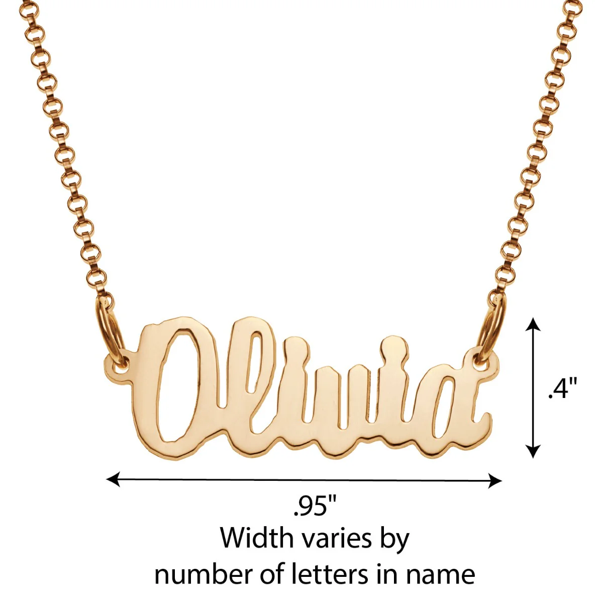14K Gold over Sterling Mini Name Necklace - Image 4