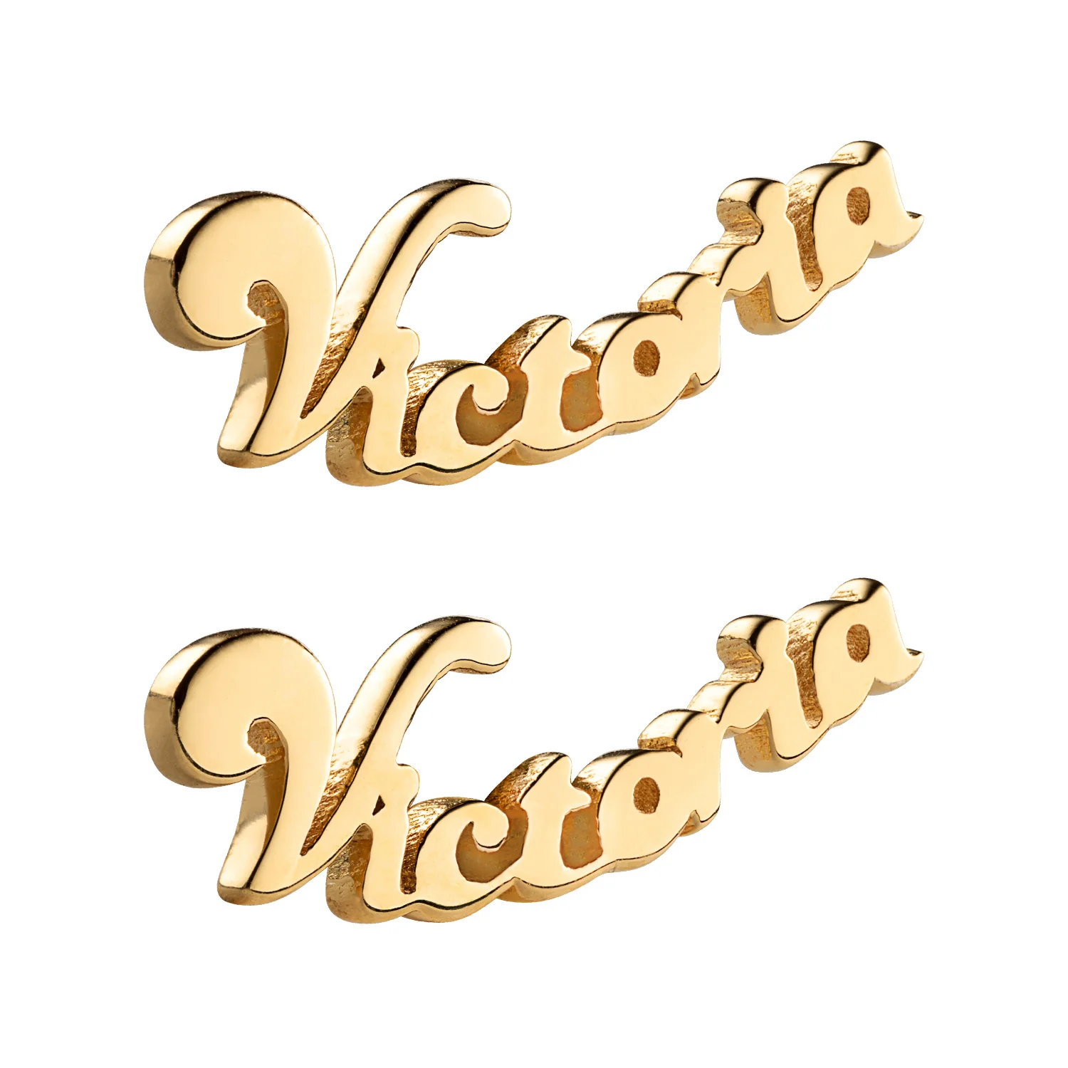 14K Gold over Sterling Name Earrings