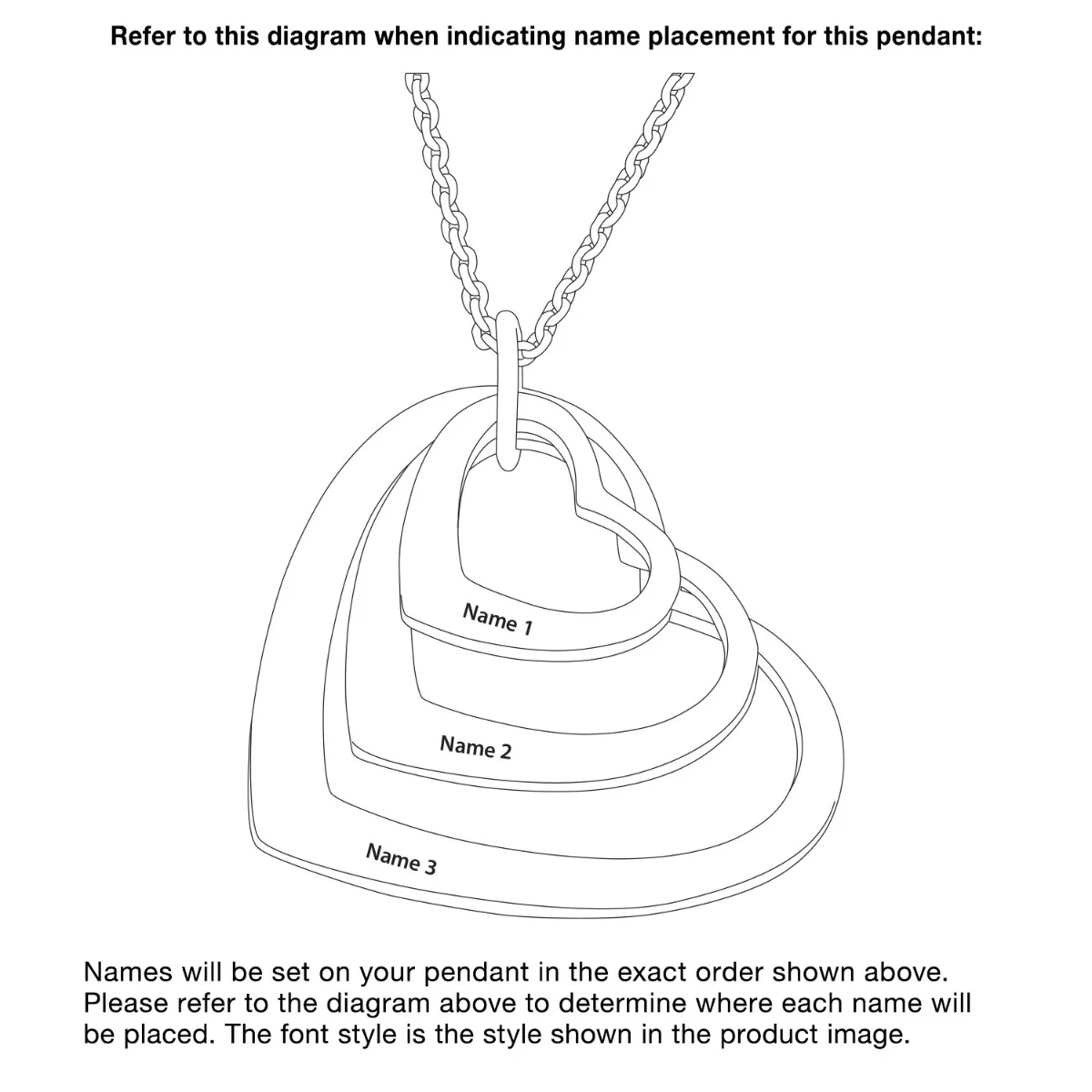 14K Gold over Sterling Nesting Hearts with Names Necklaces - 3 - Image 3