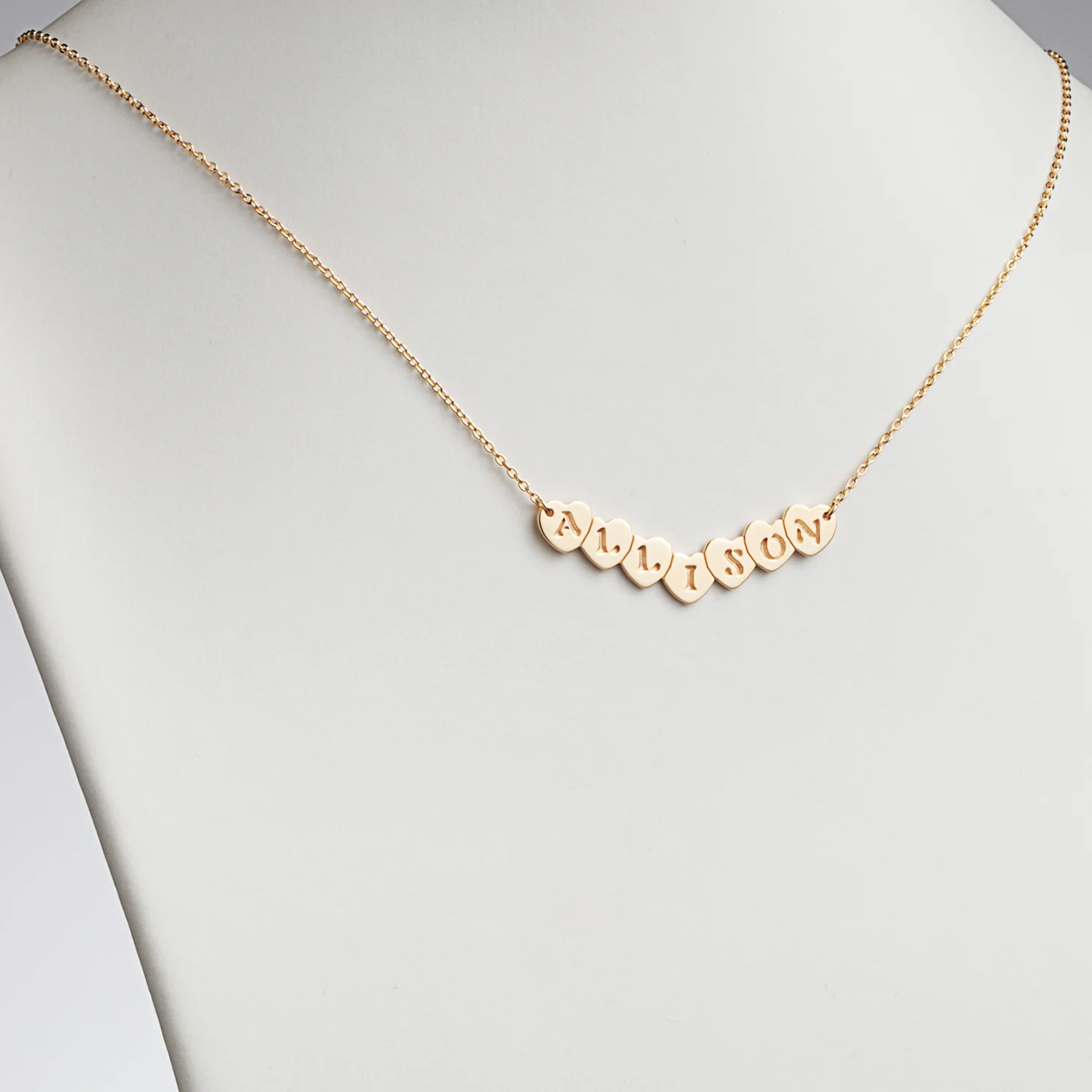 14K Gold over Sterling Personalized Heart Name Necklace - Image 2