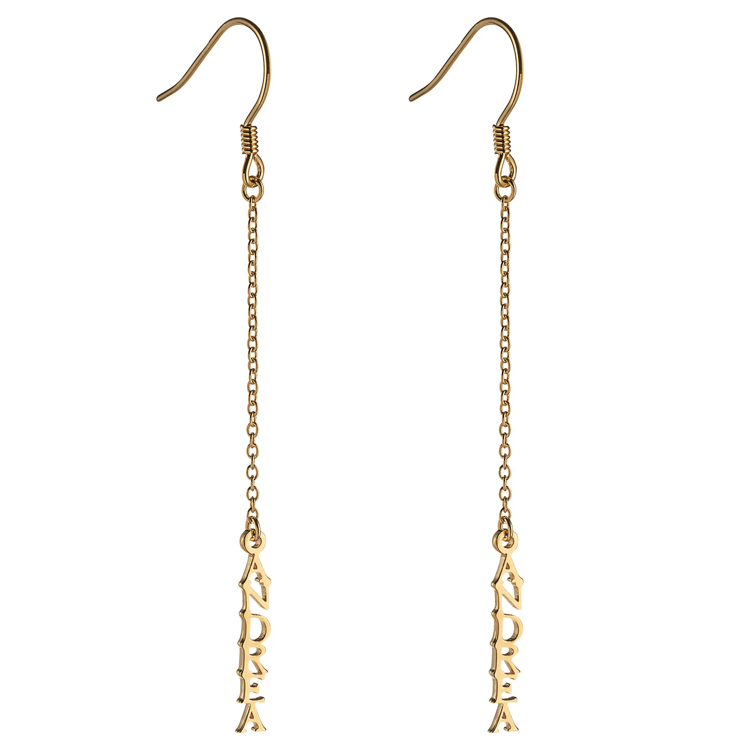 14K Gold over Sterling Personalized Name Dangle Earring