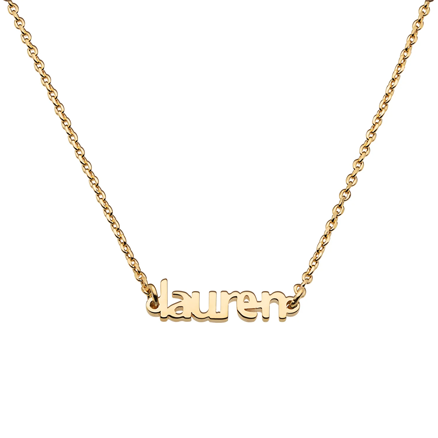 14K Gold over Sterling Petite Block Name Necklace