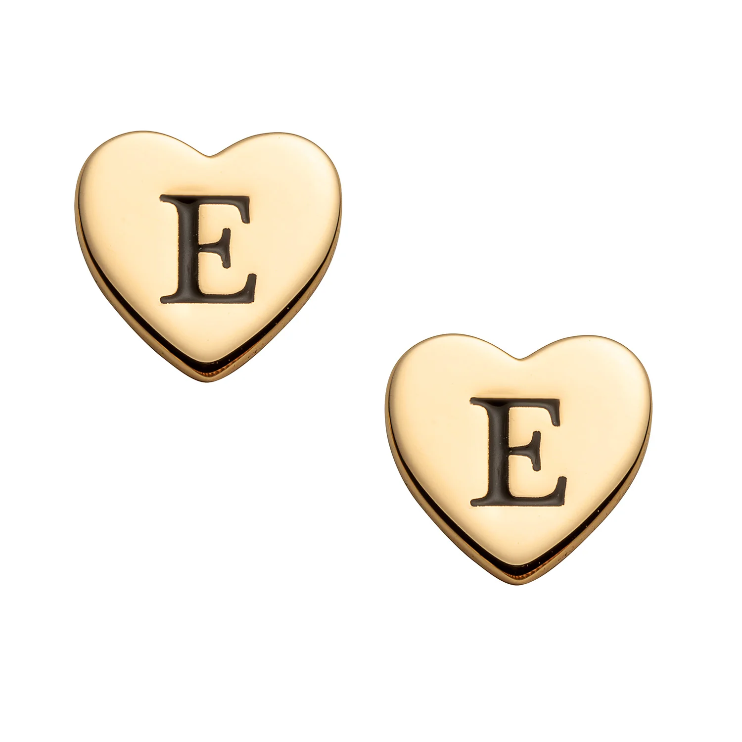 14K Gold over Sterling Petite Engraved Initial Heart Earrings