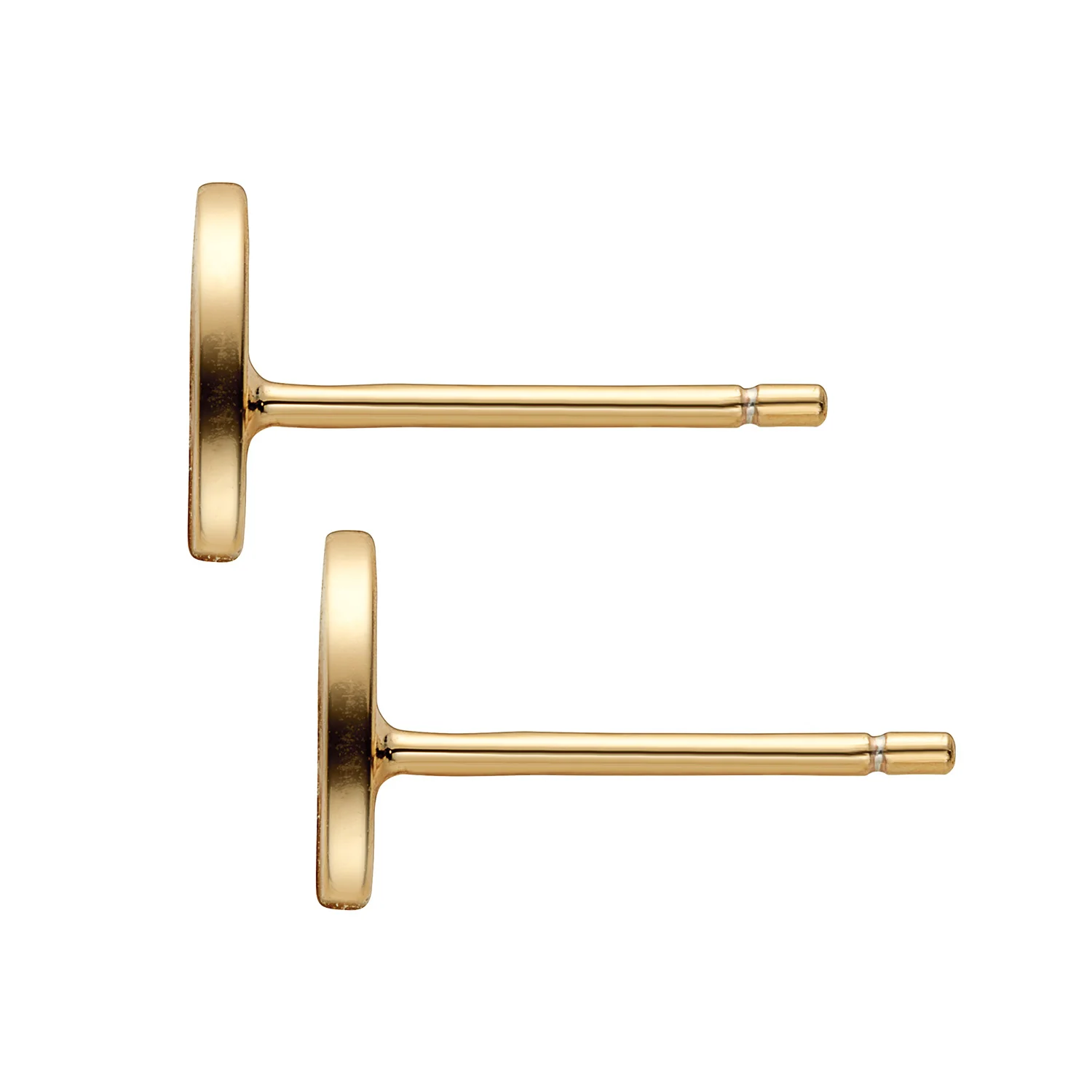 14K Gold over Sterling Petite Engraved Initial Heart Earrings - Image 2
