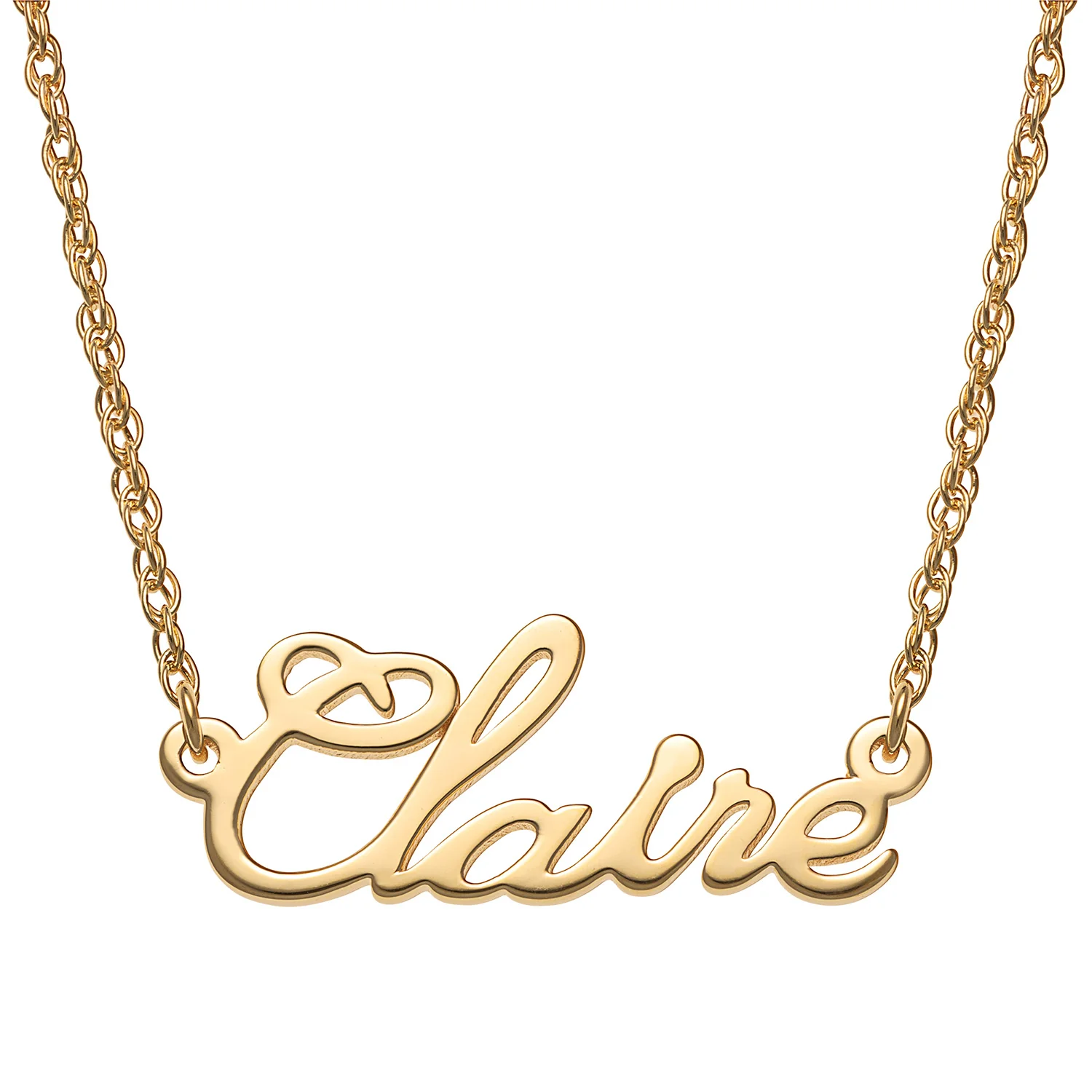 14K Gold over Sterling Petite Script Name Necklace
