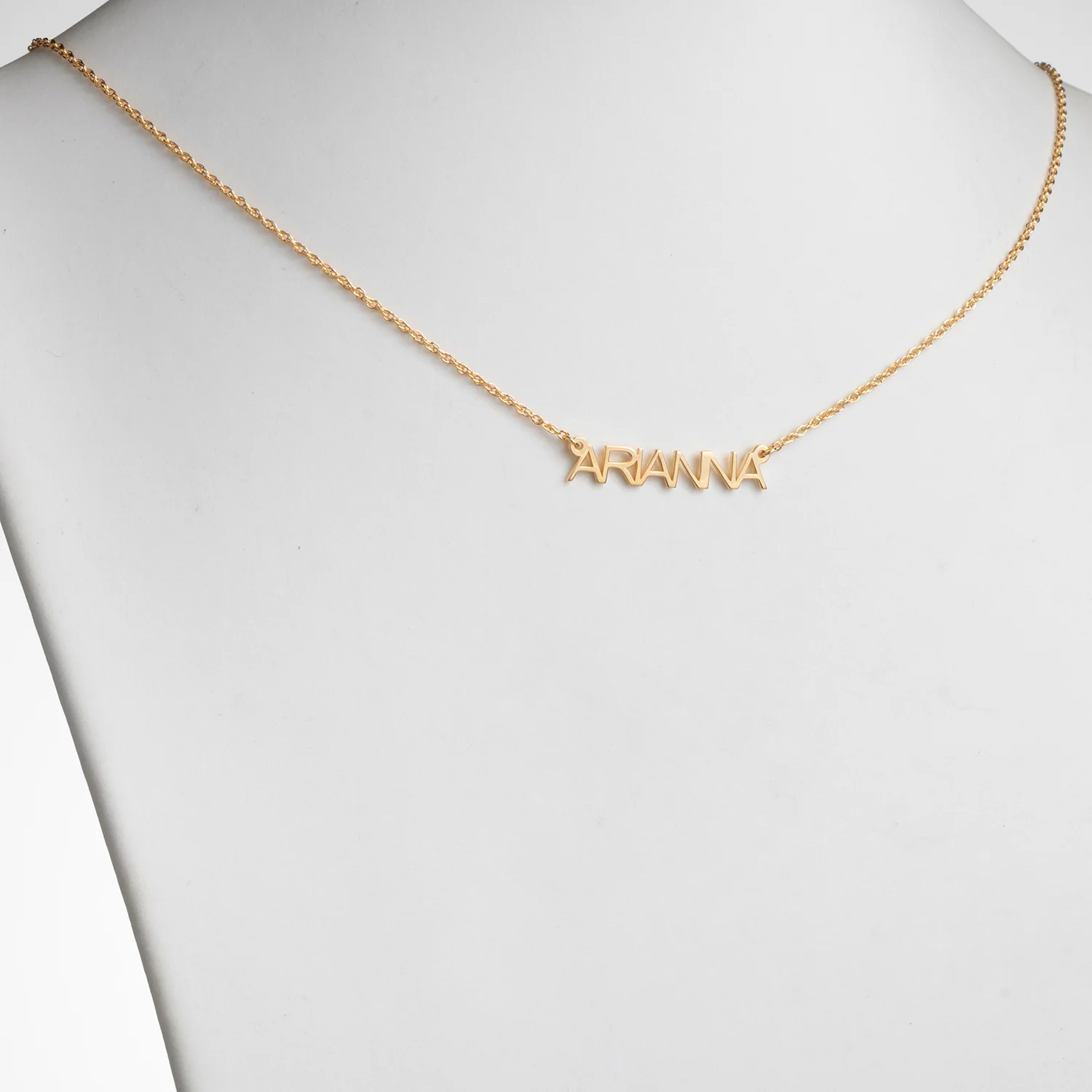 14K Gold over Sterling Petite Uppercase Name Necklace - Image 2