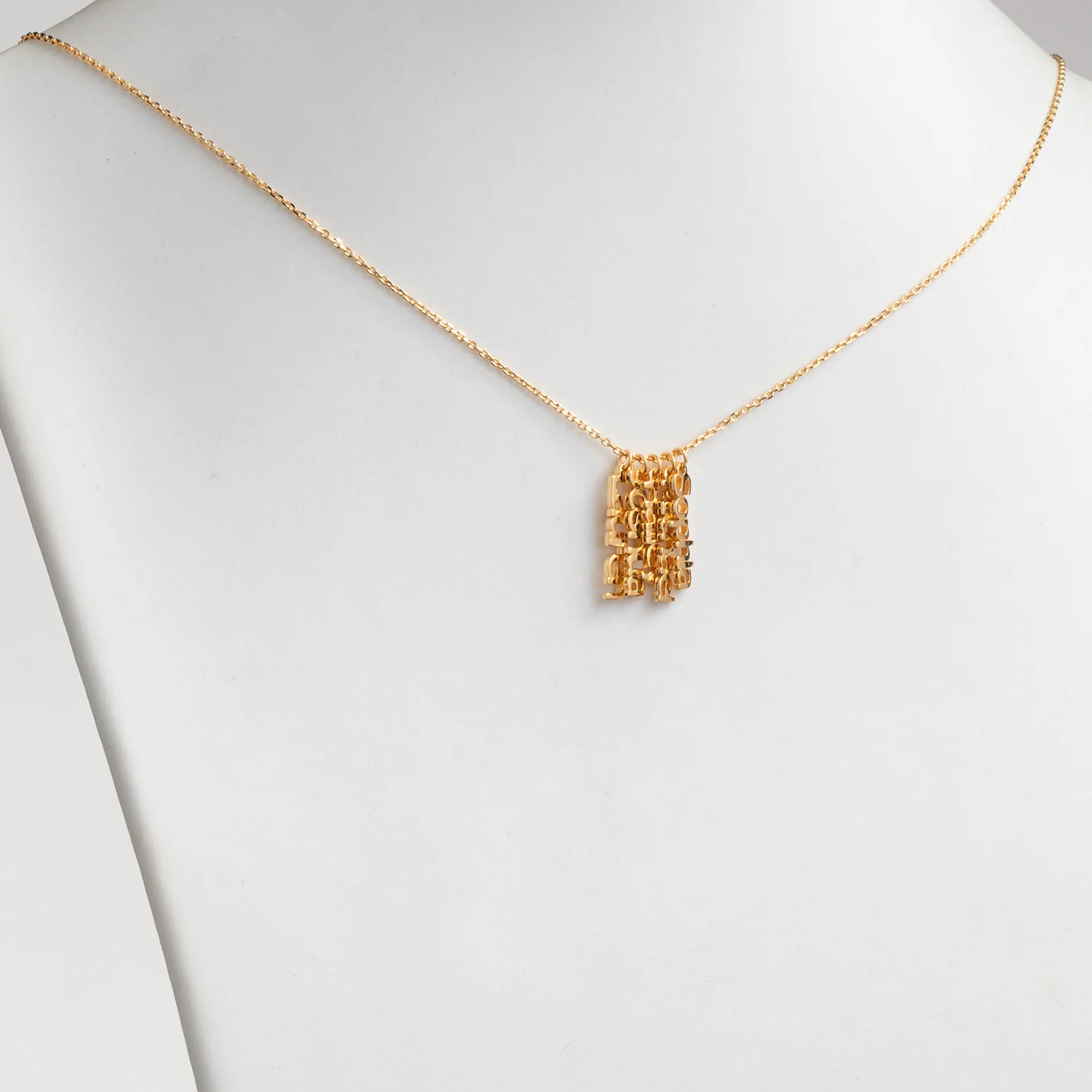 14K Gold over Sterling Petite Vertical Name Necklace - 5 Names - Image 2