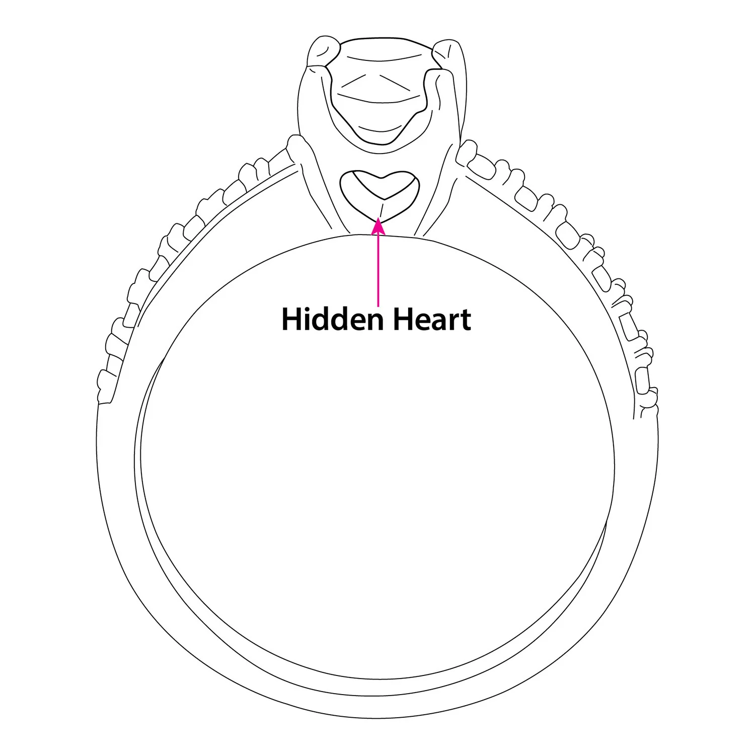 Gold over Sterling Square White Topaz Open Heart Engraved Wedding Ring - Image 7