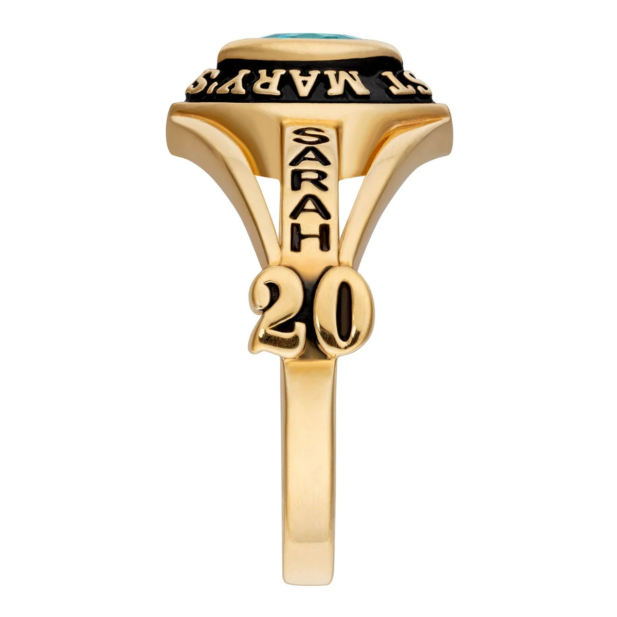 14K Gold over Sterling Traditional Marquise Ladies Class Ring - Image 3
