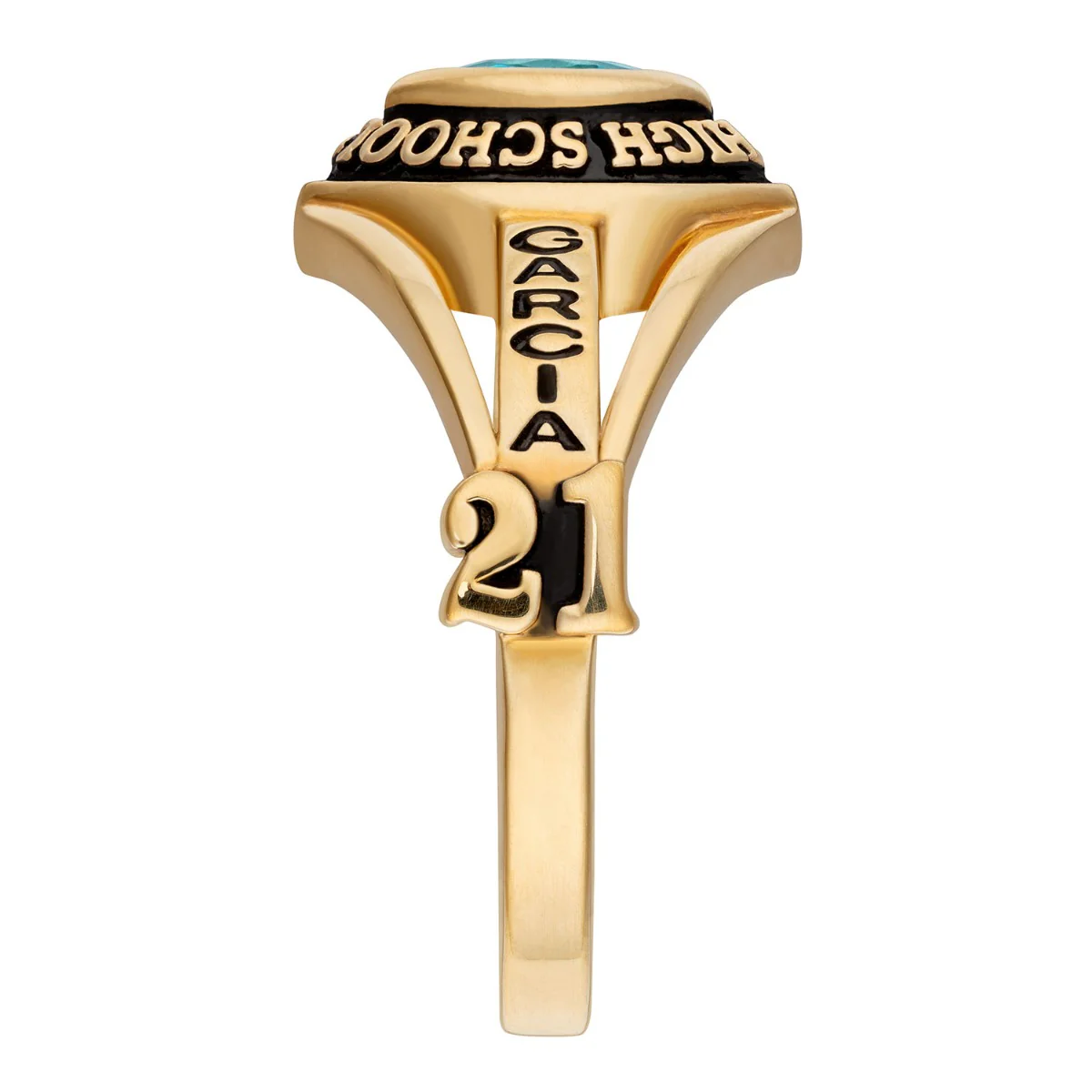 14K Gold over Sterling Traditional Marquise Ladies Class Ring - Image 4