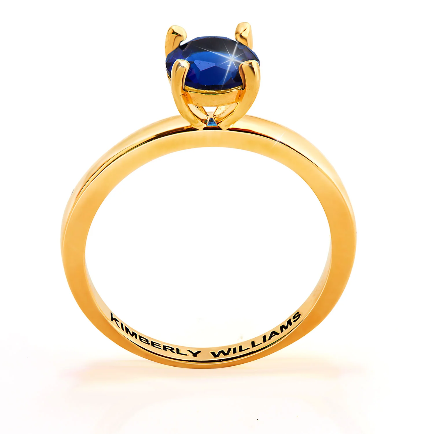 Gold Plated Solitaire and Family Birthstone Enhancer Ring Set - Image 4