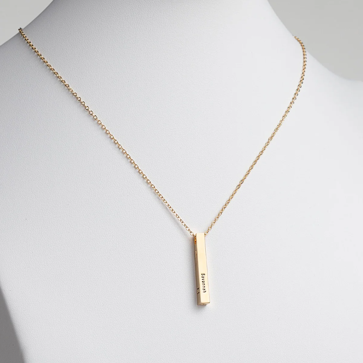 14K Gold Plated 3 Zodiac Symbol and Name 4 Sided Bar - Image 3