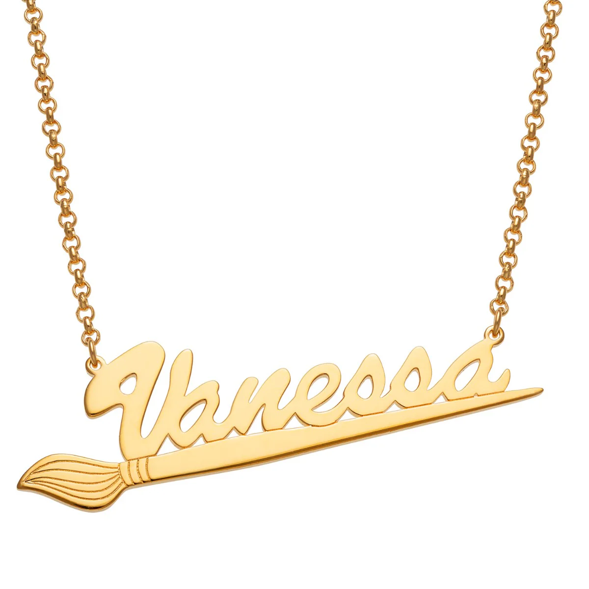 14K Gold Plated Artist Name Necklace