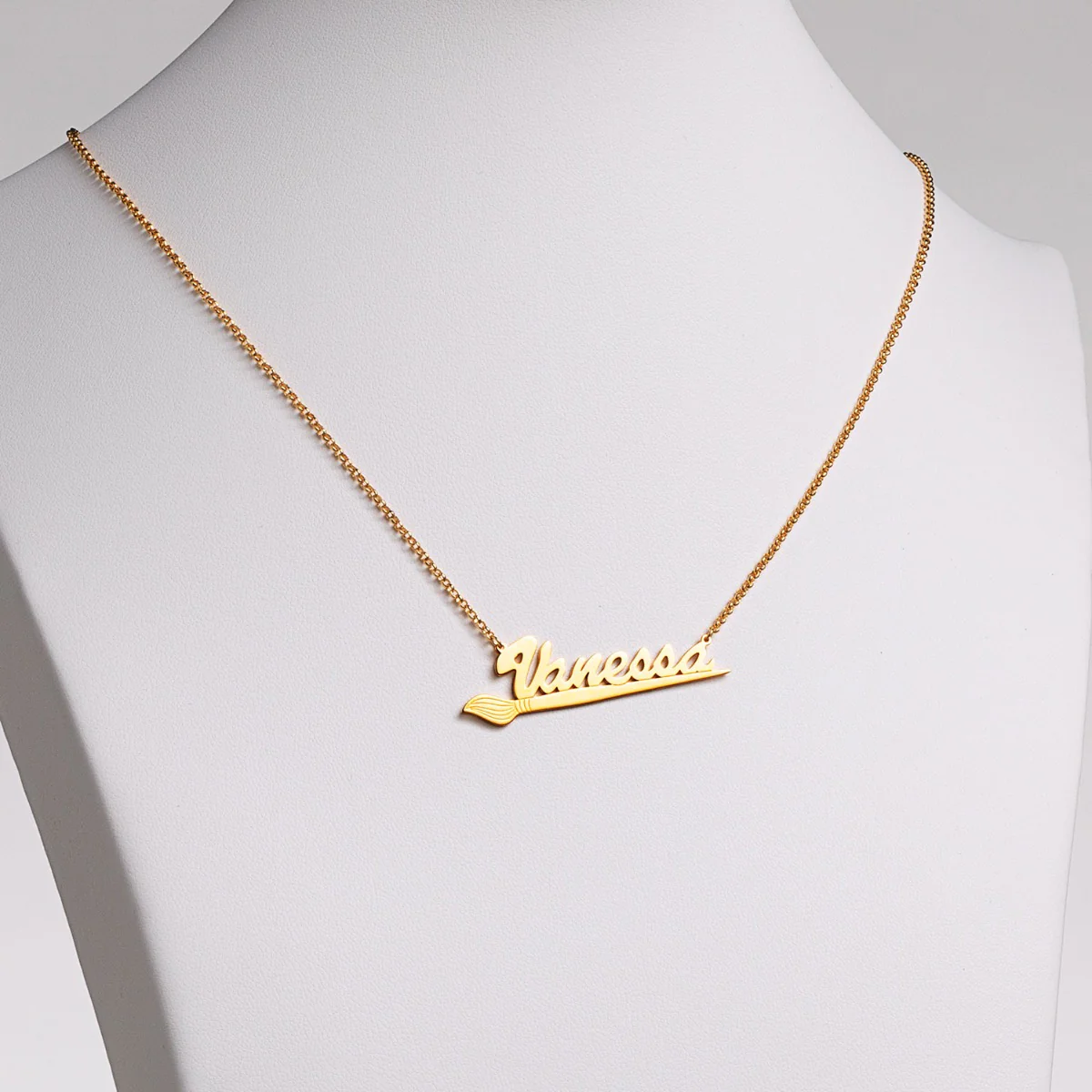 14K Gold Plated Artist Name Necklace - Image 3