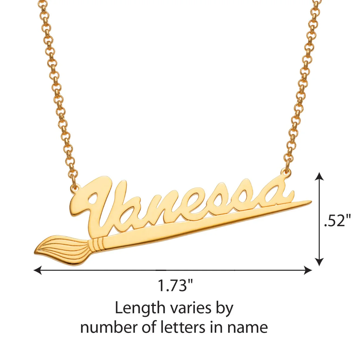 14K Gold Plated Artist Name Necklace - Image 4