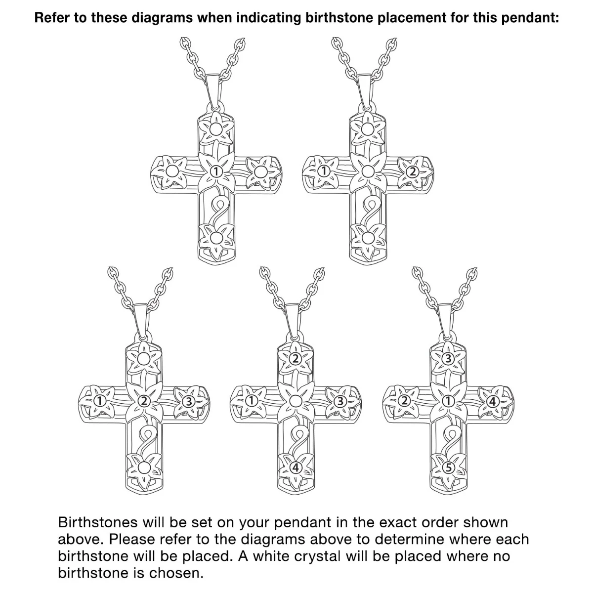 14K Gold Plated Flower Cross Birthstone Pendant - Image 4