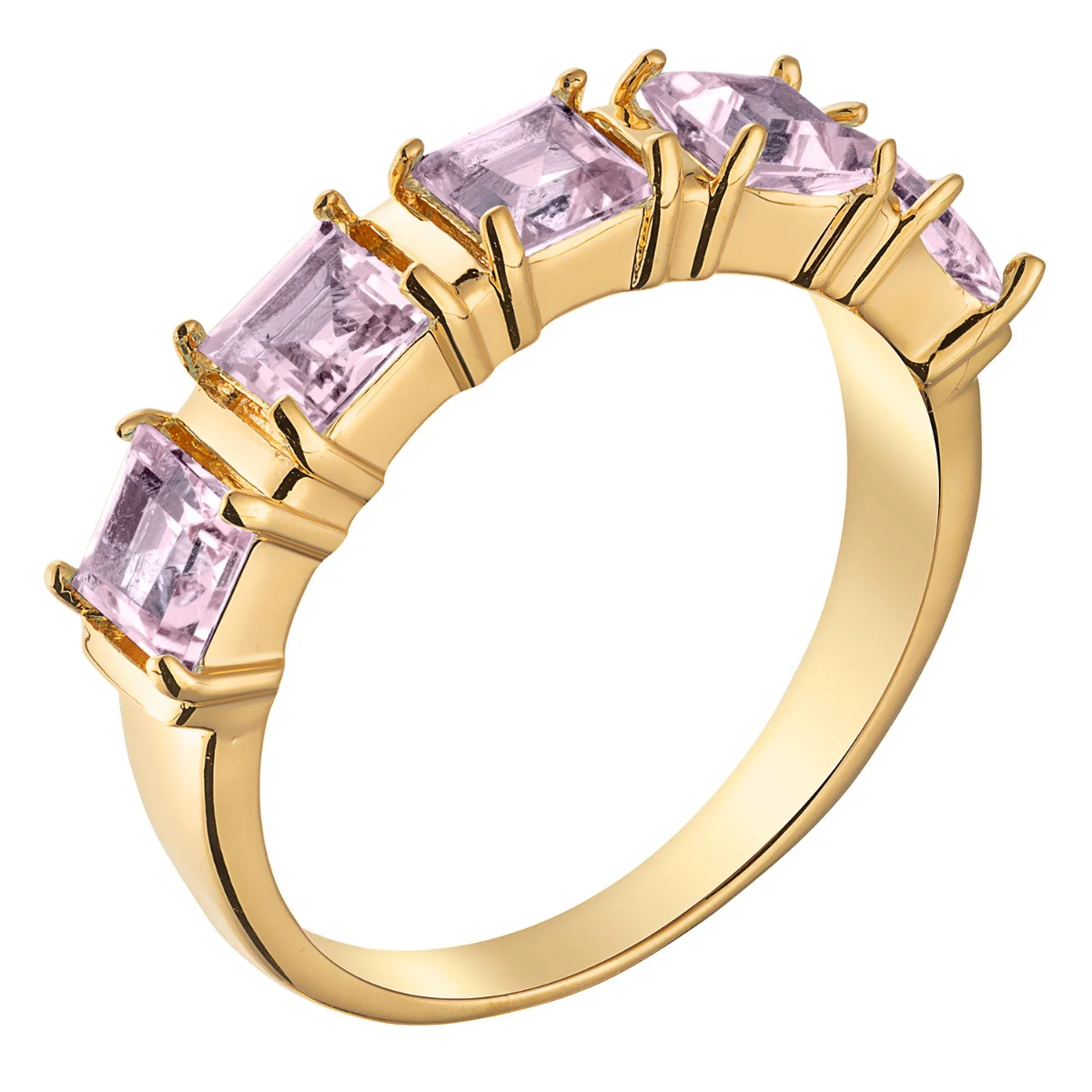 14K Gold Plated Genuine Amethyst Ring and Earrings Set - Image 3