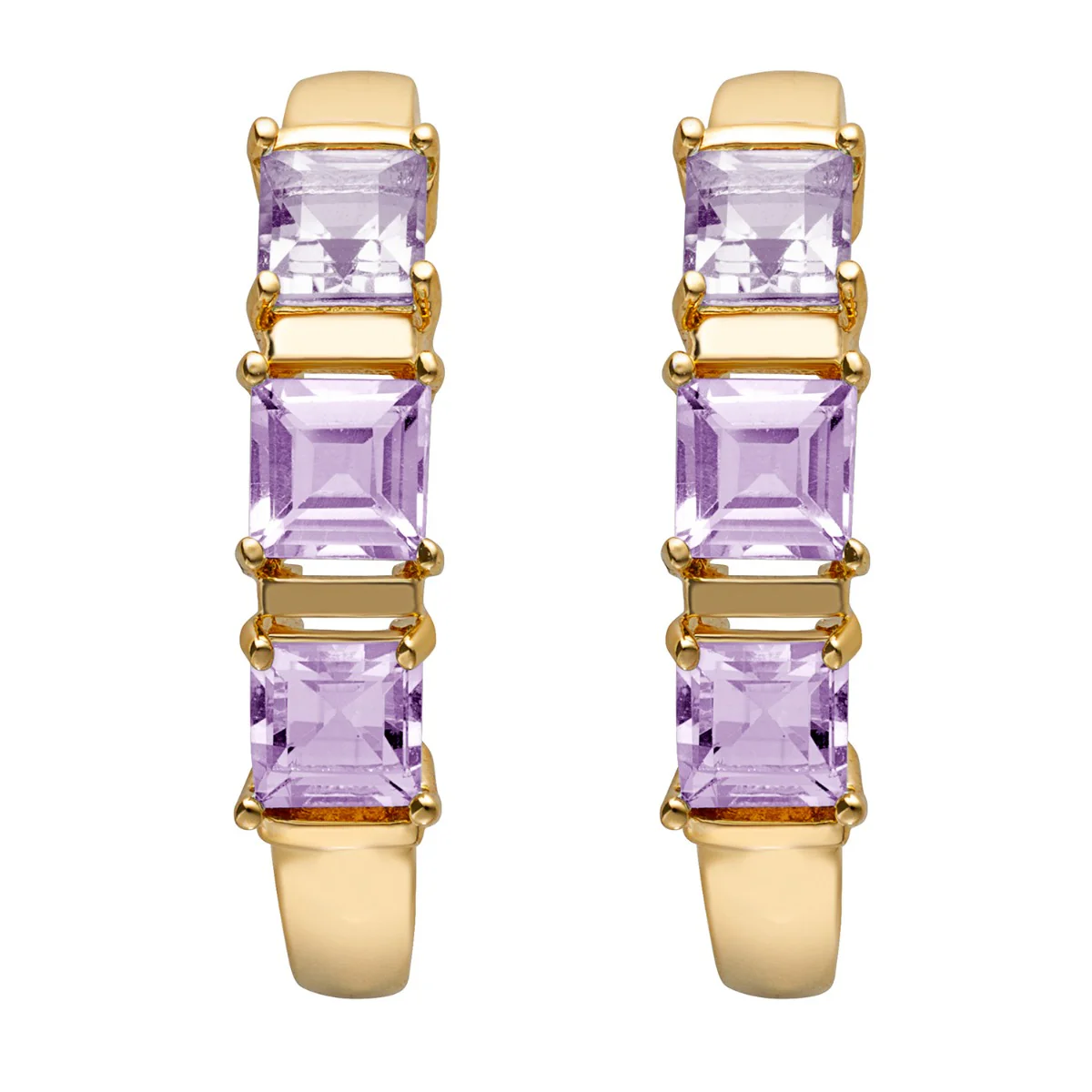 14K Gold Plated Genuine Amethyst Ring and Earrings Set - Image 4