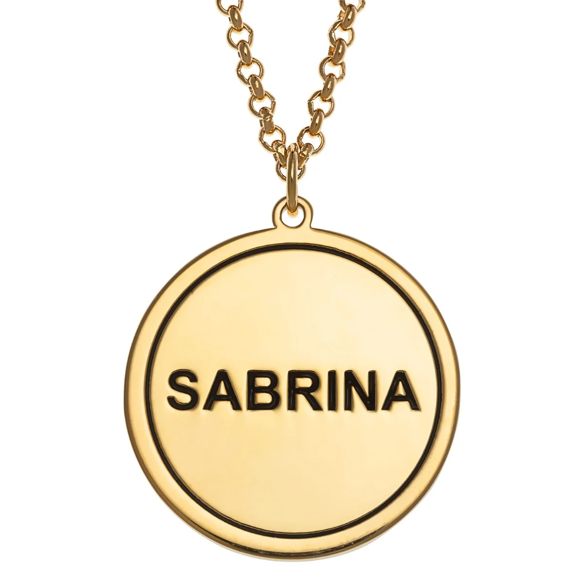 14K Gold Plated Personalized 3 Zodiac Signs Name Disc Necklace - Image 2
