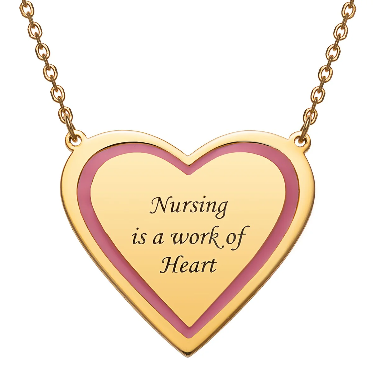 14K Gold Plated Personalized Nurses are a work of Heart Necklace - Image 4