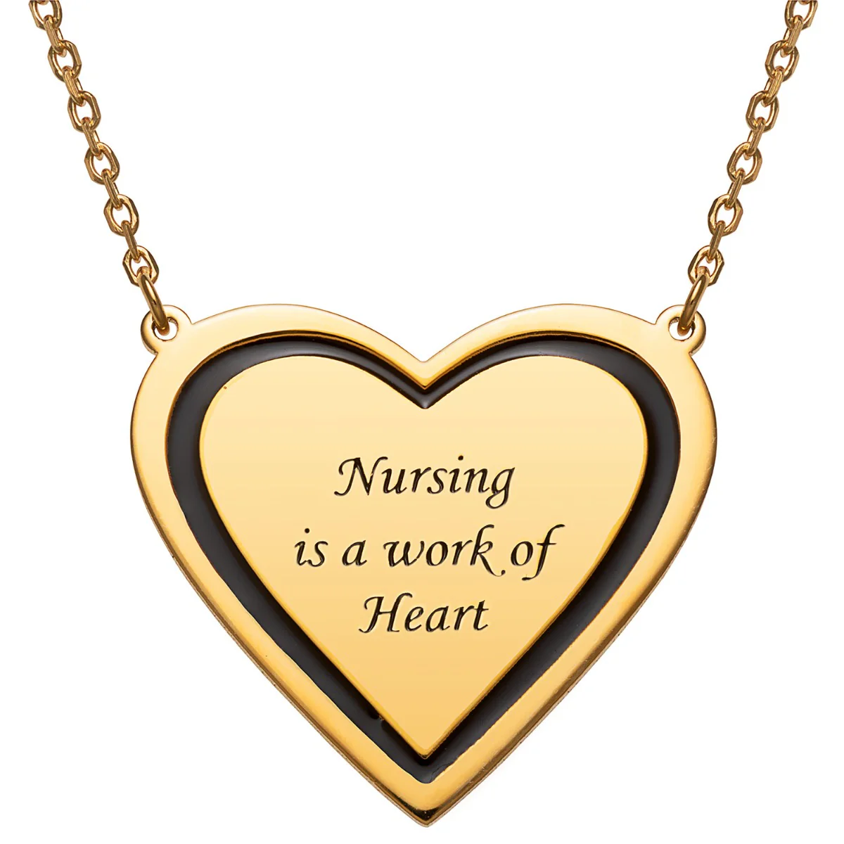 14K Gold Plated Personalized Nurses are a work of Heart Necklace - Image 5